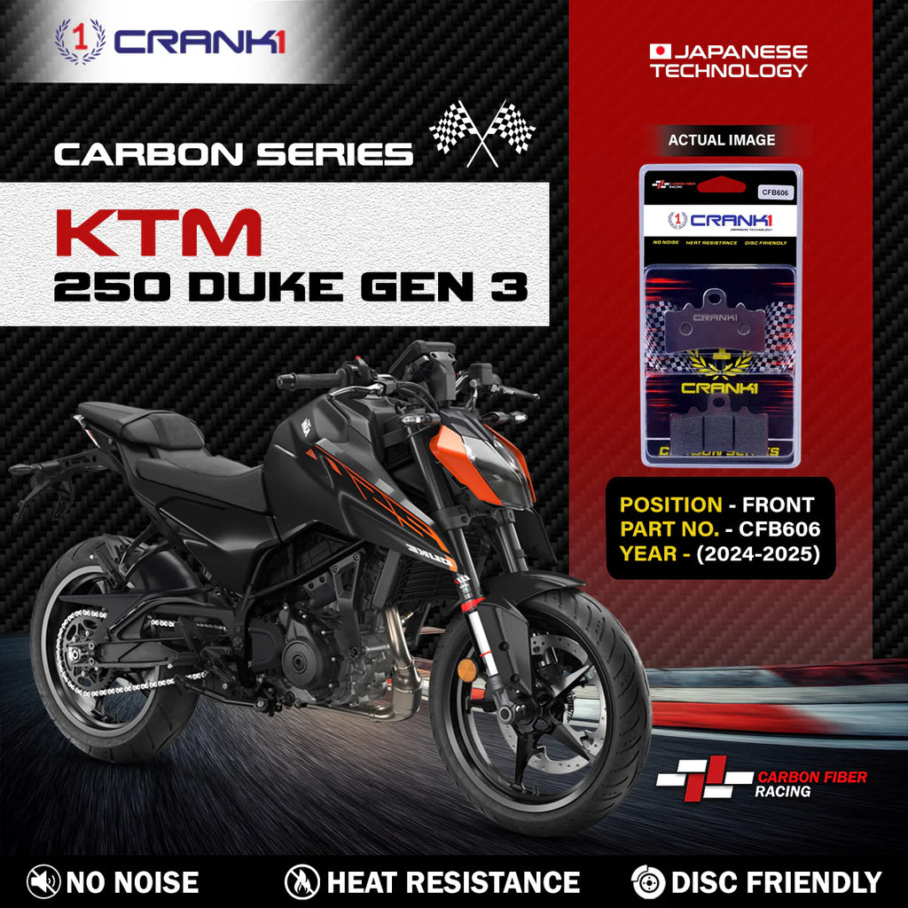 CRANK1 Carbon Front Brake Pads CFB606 for KTM 250 Duke Gen 3 2024 2025
