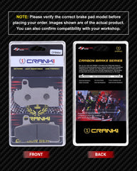 CRANK1 Carbon Front Brake Pads CFB904 2 Sets for Harley Davidson CVO Street Glide 2017+, Road King, Street Glide Special and Night Rod