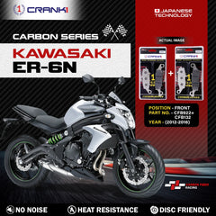 CRANK1 Carbon Front Brake Pads CFB922 CFB132 for Kawasaki ER-6N 2012-2016 High Performance Motorcycle Brake Pads