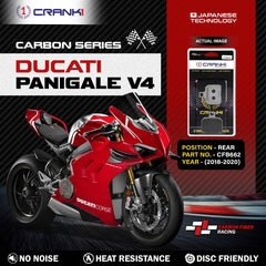 CRANK1 Carbon Rear Brake Pads CFB662 for Ducati Panigale V4 (2018–2020)