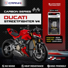 CRANK1 Carbon Rear Brake Pads CFB662 for Ducati Streetfighter V4 (2020–2022)