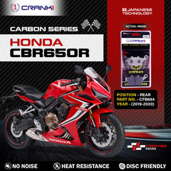 CRANK1 Carbon Rear Brake Pads CFB694 for Honda CBR650R 2019-2020 High Performance Motorcycle Brake Pads