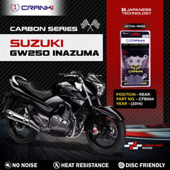 CRANK1 Carbon Rear Brake Pads CFB694 for Suzuki GW250 Inazuma 2014 High Performance Motorcycle Brake Pads