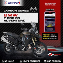 CRANK1 Carbon Rear Brake Pads for BMW F 800 GS Adventure 2013-2016 CFB312