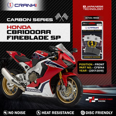 CRANK1 CFB744 carbon front brake pads for Honda CBR1000RR Fireblade SP 2017-2019