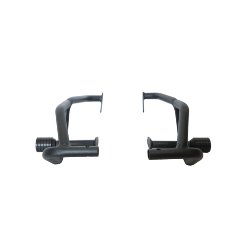 MotoCare crash guard with dual sliders installed on Yezdi Roadster motorcycle showing engine protection and rugged design