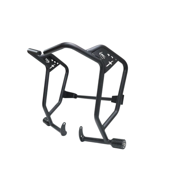 MotoCare dual slider crash guard on Honda CB200X