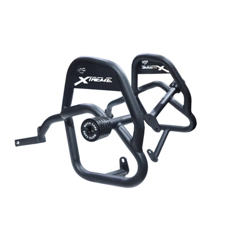 MotoCare crash guard with dual sliders installed on Hero Xtreme 125R for engine protection