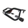 MotoCare crash guard with dual sliders for Jawa 42 front view