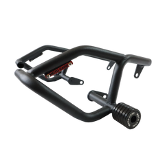 MotoCare crash guard with dual sliders for Jawa 42 front view