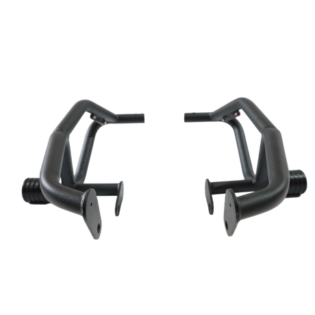 MotoCare crash guard with dual sliders for Jawa 42 front view