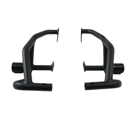 MotoCare crash guard with dual sliders for Jawa 42 front view