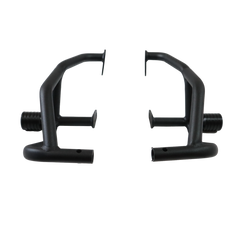 MotoCare crash guard with dual sliders for Jawa 42 front view