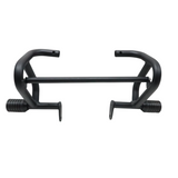 MotoCare crash guard with dual sliders installed on Jawa 42 Bobber motorcycle for engine and frame protection during impact