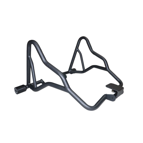 Motocare crash guard with dual sliders on Benelli TRK 251