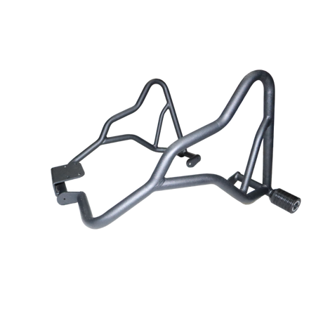 Motocare crash guard with dual sliders on Benelli TRK 251