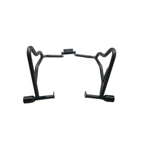 Motocare crash guard with dual sliders on Benelli TRK 251