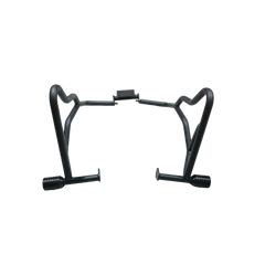Motocare crash guard with dual sliders on Benelli TRK 251