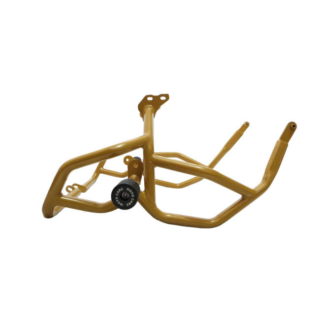 MotoCare crash guard dual sliders gold Himalayan 450