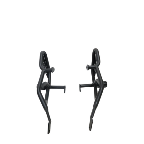 MotoCare KTM Duke 200 BS6 crash guard with dual sliders installed for engine protection and frame safety with logo branding
