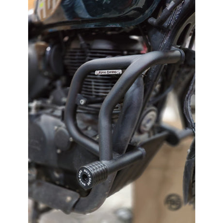 MotoCare crash guard with dual sliders for Royal Enfield Hunter 350