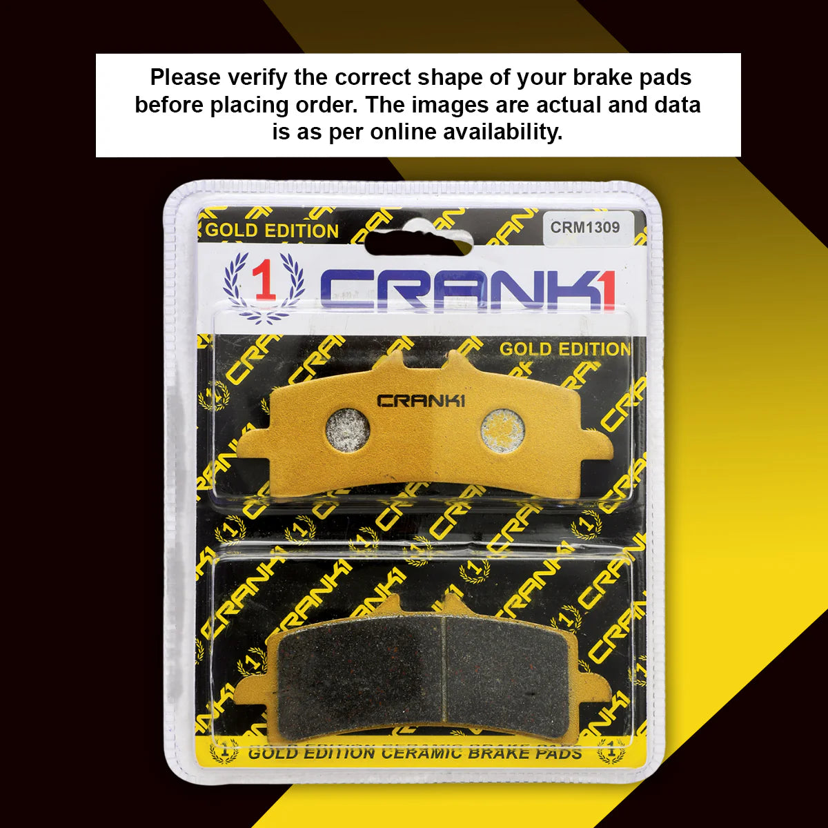 CRANK1 CRM1309 Ceramic Front Brake Pads for Suzuki GSX-R750 2012-2020 HH Rated Motorcycle Brake Pads