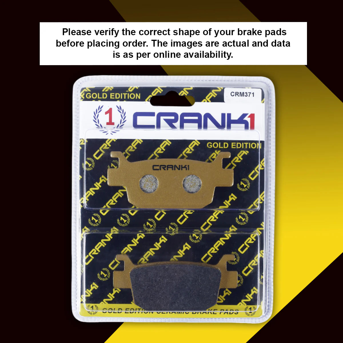 CRANK1 CRM371 ceramic rear brake pads for Benelli Leoncino 500 2016
