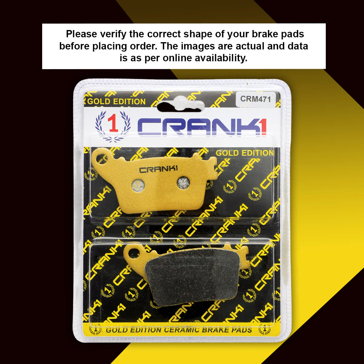CRANK1 CRM471 ceramic rear brake pads for Yamaha YZF-R1 2015-2020 motorcycle