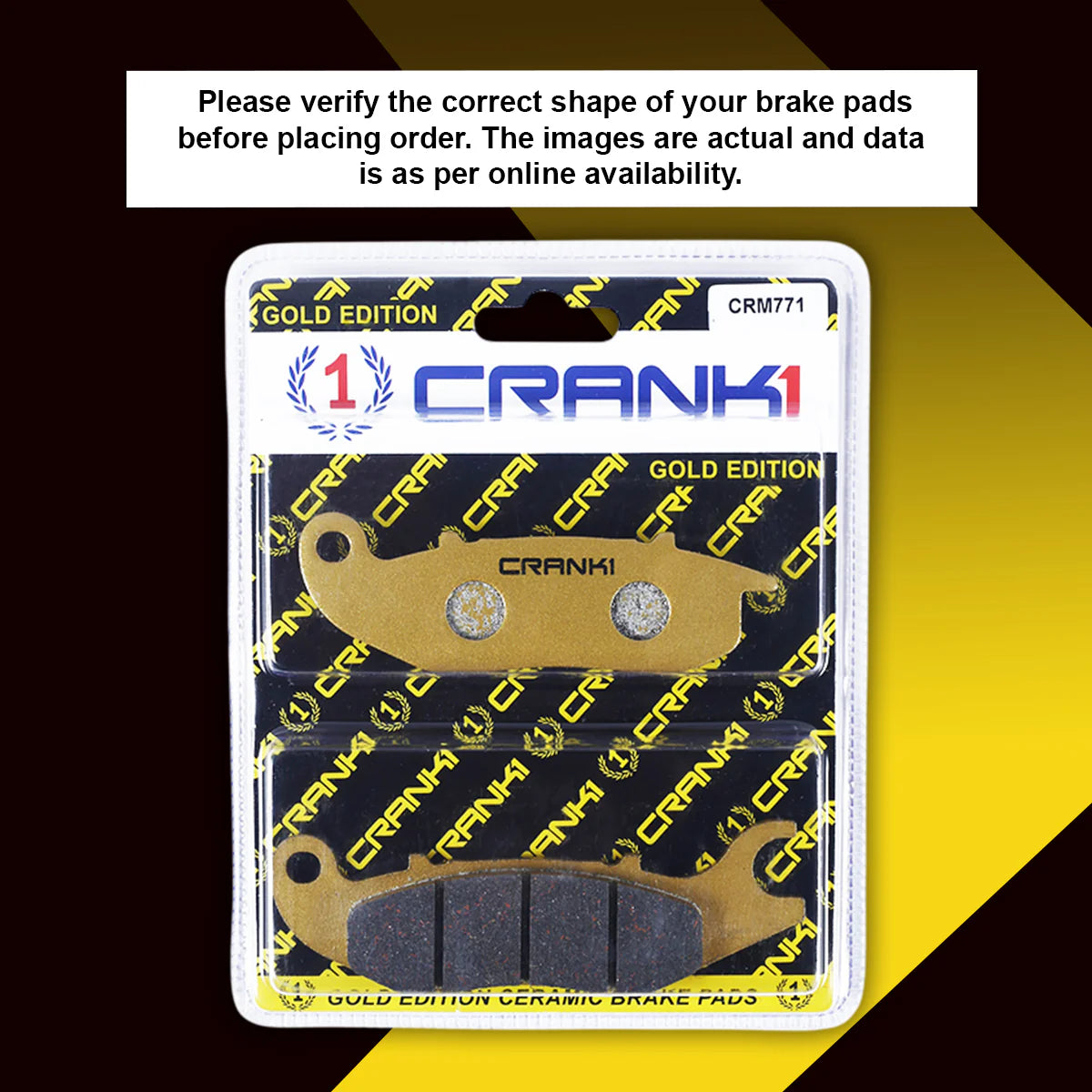 CRANK1 CRM771 ceramic front brake pads for Honda X Blade 162