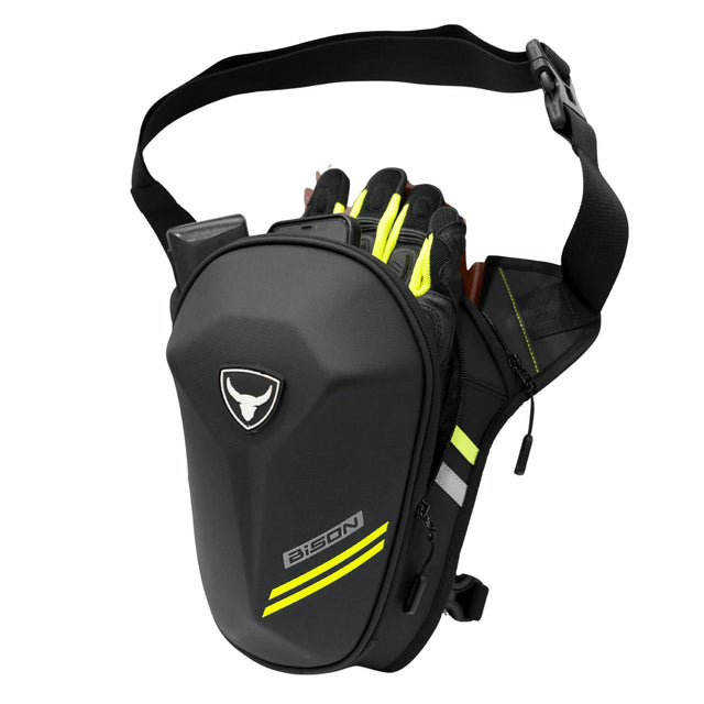 Bison ProGear Cruzo 5L motorcycle thigh bag with adjustable straps

