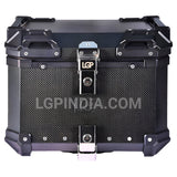 LGP 45L motorcycle top box with carbon finish and backrest


