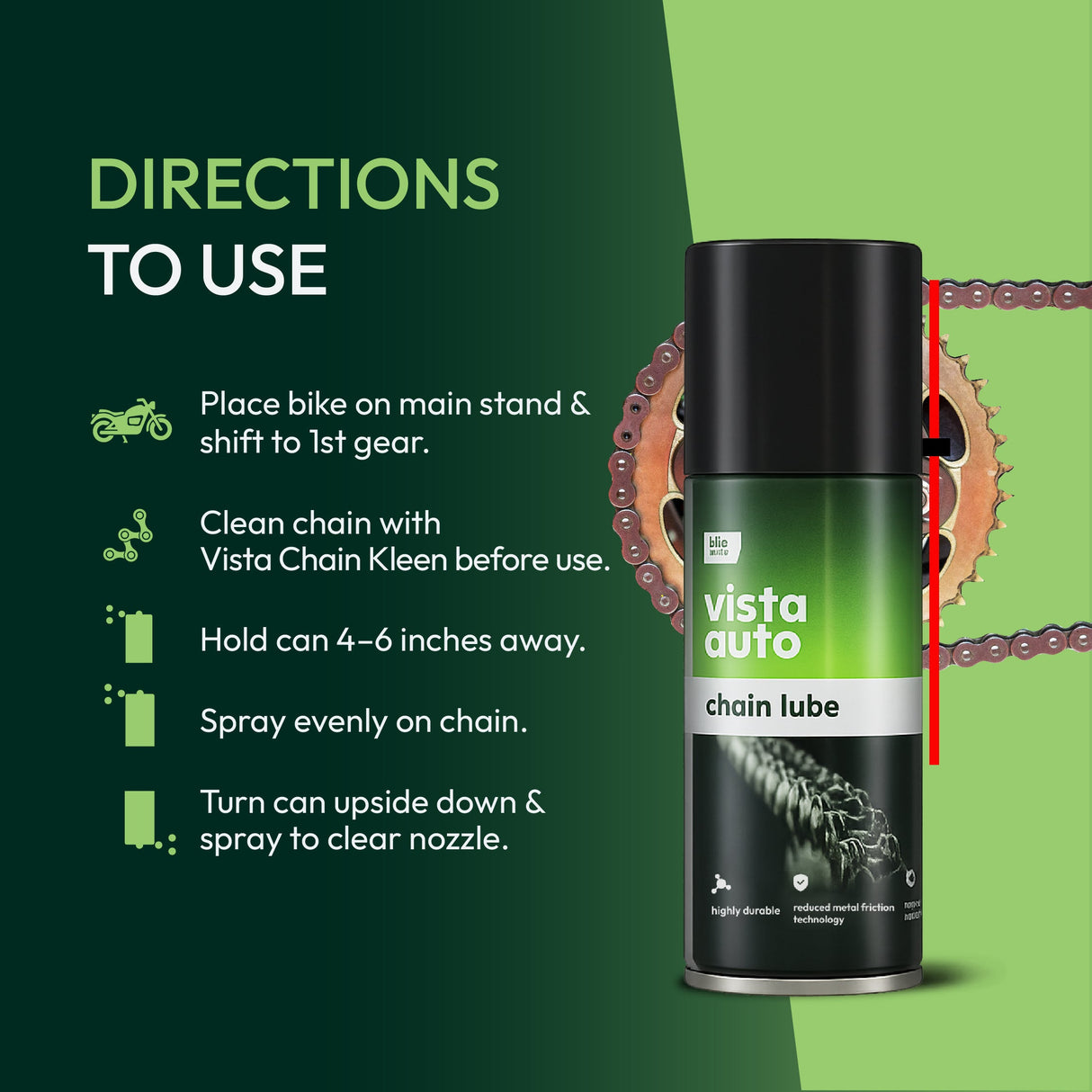 Vista Auto Chain Lube 110 ml bike chain lubricant
