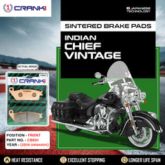 CRANK1 CB691 sintered front brake pads for Indian Chief Vintage (2014 Onwards) premium motorcycle braking upgrade.