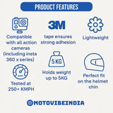 AGV K5 and K5S helmet chin mount installed for GoPro and Insta360 POV motovlogging camera setup by Moto Vibe India