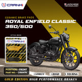 CRANK1 Ceramic Front Brake Pads CRM479 for Royal Enfield Classic 350 and Classic 500 HH Rated Motorcycle Disc Brake Pads