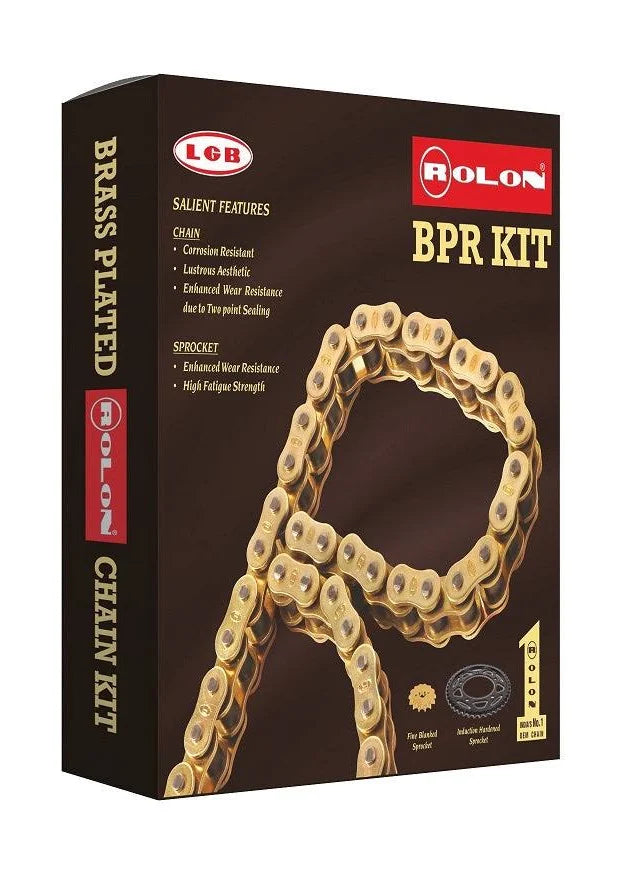 Brass Chain and Sprocket Kit 15T 38T 100 Links for Royal Enfield Continental GT 650 Interceptor 650 HAXRC 323NF