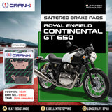 Crank1 CB312 Sintered Rear Brake Pads for Royal Enfield Continental GT 650 2018 Onwards | Legendary Custom