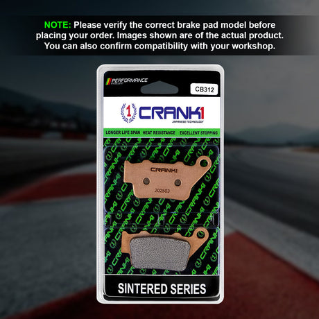 Crank1 CB312 Sintered Rear Brake Pads for Triumph Scrambler 400X Motorcycle | Legendary Custom