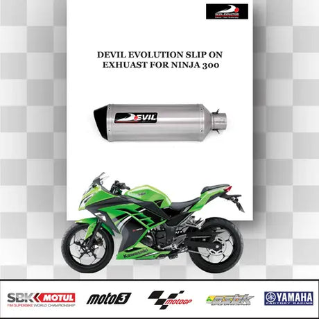 Kawasaki Ninja 300 Devil Evolution exhaust installed