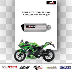 Devil Evolution Slip-on Exhaust w/Link Pipe For KAWASAKI NINJA 300/400