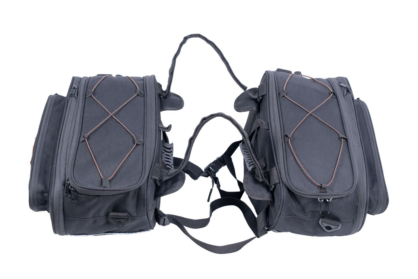 Guardian Gears Stallion Sports 45L–60L motorcycle saddlebags upswept exhaust