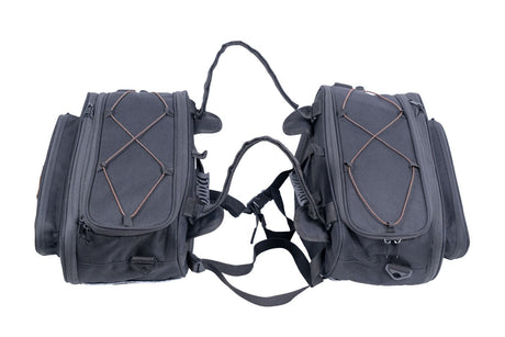 Guardian Gears Stallion Sports 45L–60L motorcycle saddlebags upswept exhaust