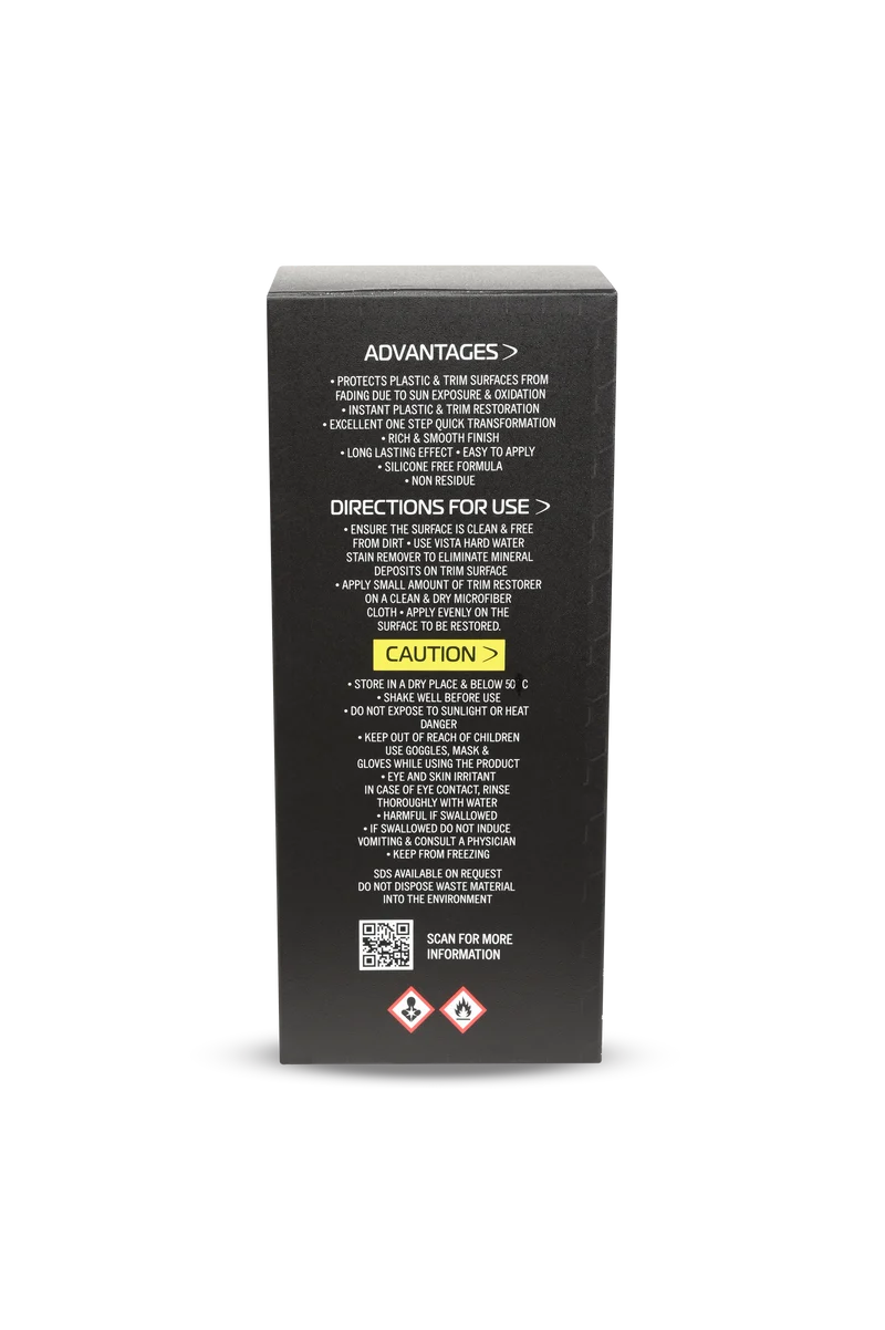 VISTA Auto Care Trim Restorer 250 ml for restoring faded automotive exterior plastic and vinyl trim