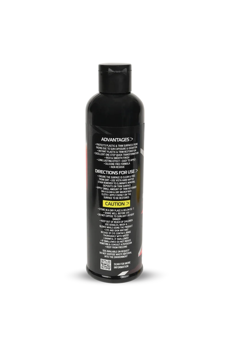VISTA Auto Care Trim Restorer 250 ml for restoring faded automotive exterior plastic and vinyl trim