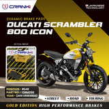 CRANK1 Ceramic Rear Brake Pads CRM359 for Ducati Scrambler Icon 800 (2019-Onwards) HH Rated Motorcycle Disc Brake Pads 1 Set