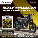 CRANK1 Ceramic Rear Brake Pads CRM359 for Ducati Scrambler Nightshift 800 (2023-Onwards) HH Rated Motorcycle Disc Brake Pads 1 Set