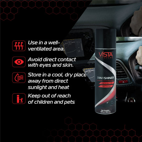 Vista Auto car dashboard polish foam spray
