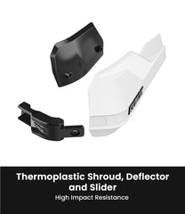 Rynox Defender Pro Handguards White universal motorcycle aluminium spine 22mm 28mm compatible