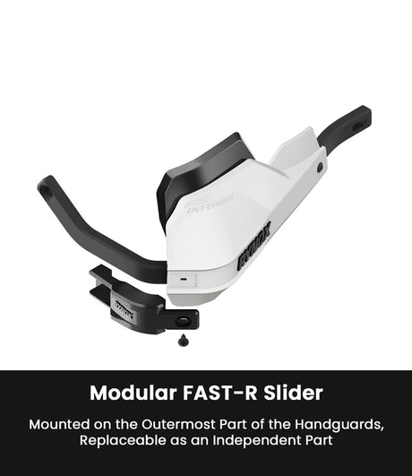 Rynox Defender Pro Handguards White universal motorcycle aluminium spine 22mm 28mm compatible