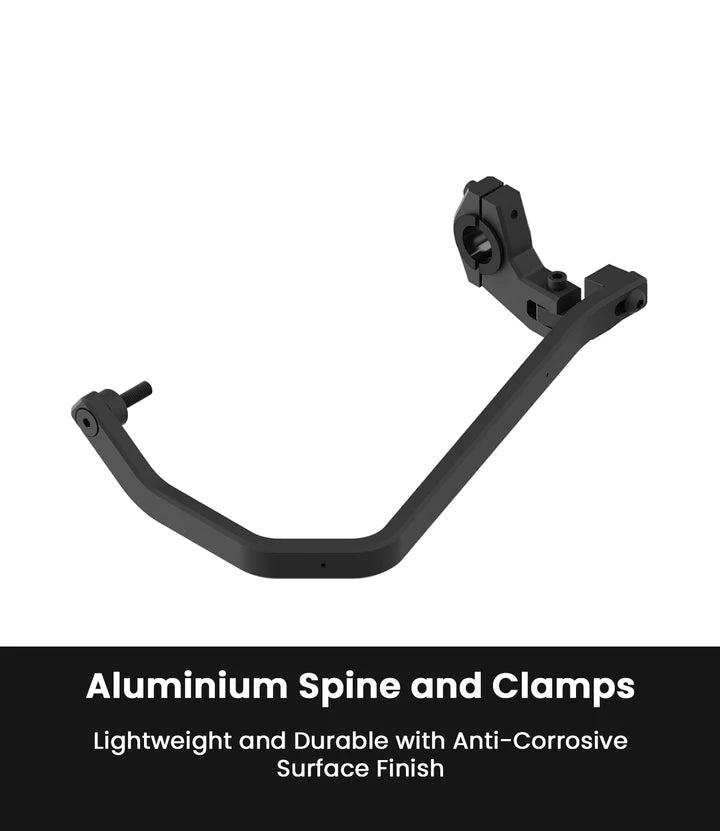 Rynox Defender Pro Handguards Black aluminium universal motorcycle hand guards for 22mm to 28mm handlebars